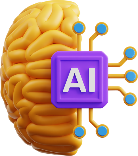 3D Artificial Intelligence Brain Illustration